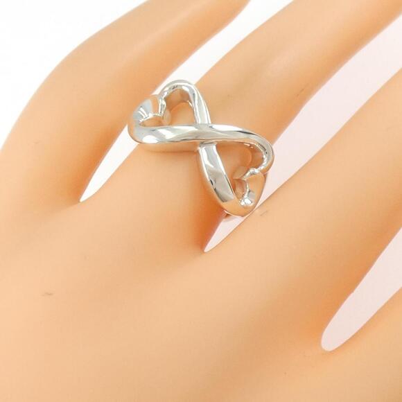 18K Rose Gold Sterling Silver Tiffany Hearts Ring 802710 TIFFANY Silver Heart Ring